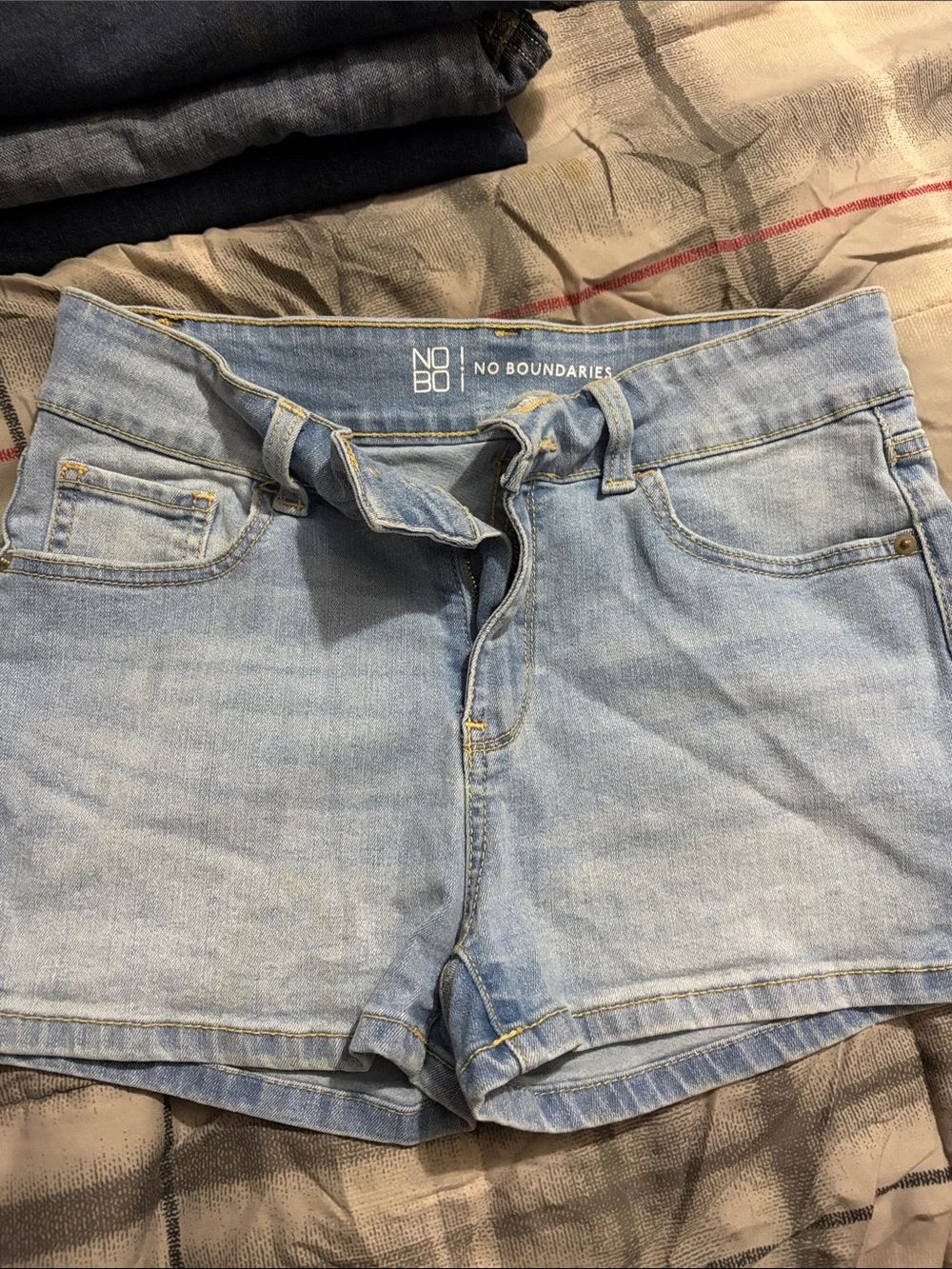 No Boundaries Light Blue Denim Cutoff Shorts